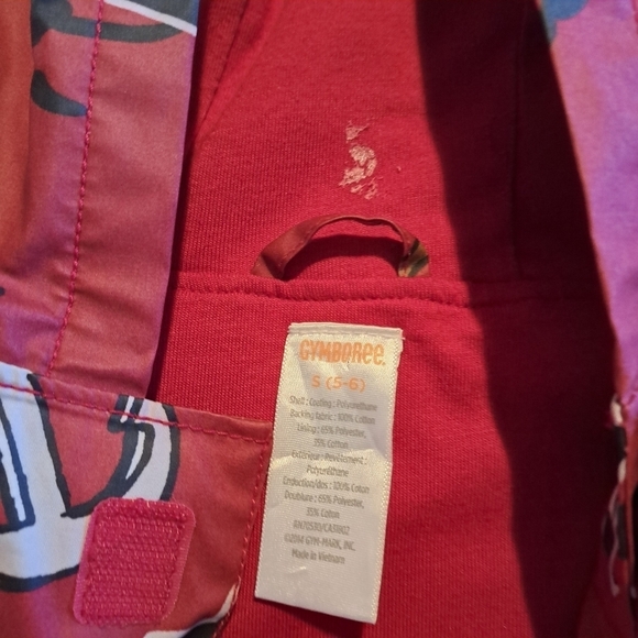 Gymboree boys size 5/6 Stripes & Anchor Pirate design red size Small raincoat - Picture 2 of 3